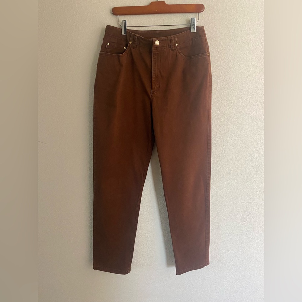 Ralph Lauren Women’s Straight Leg Brown Chestnut Stretch Jeans Size 10